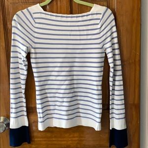 Club Monaco striped cotton sweater. bell sleeves